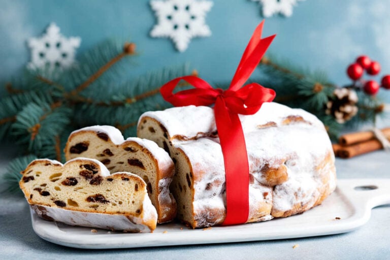 Christmas stollen bread