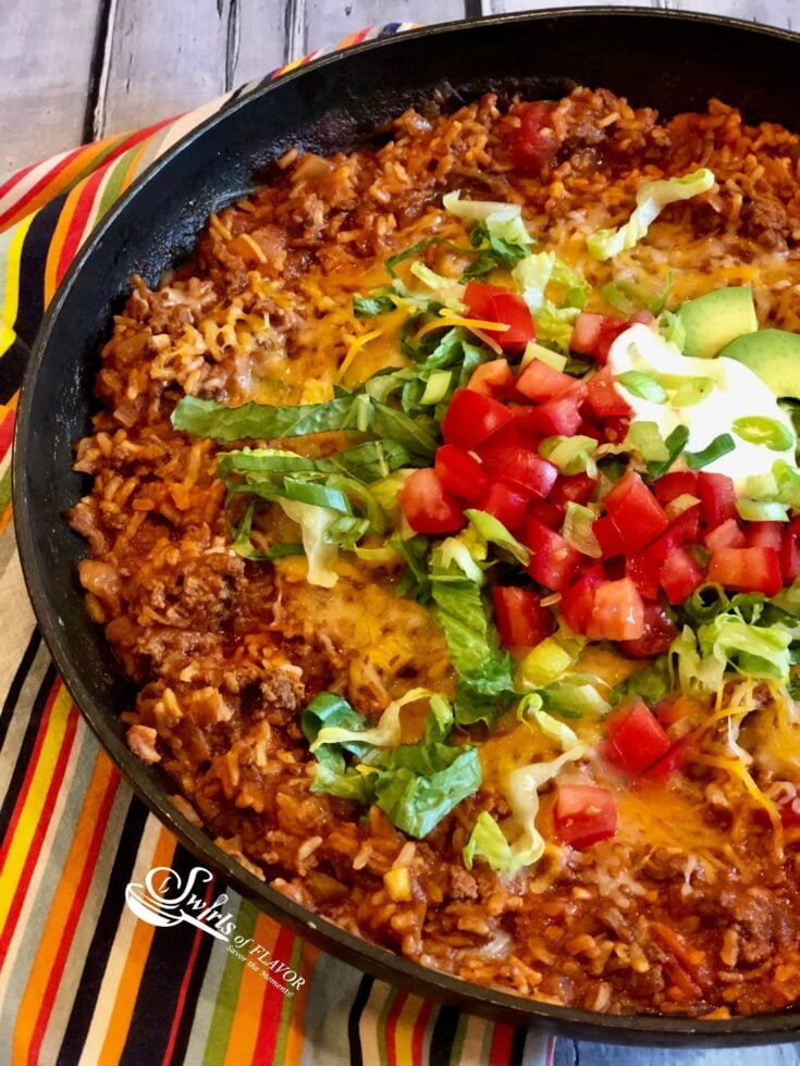 One Pot Taco Beef and Rice Dinner