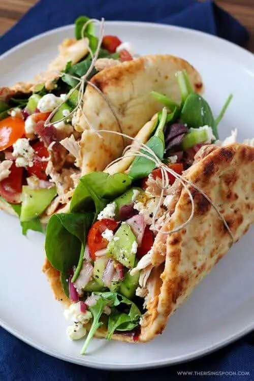Hummus and naan wraps