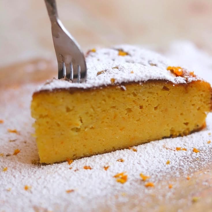 Spanish orange cake slice