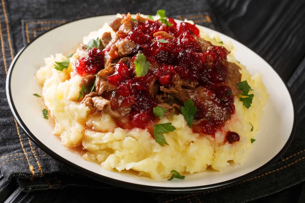 Traditional Lapland reindeer dish