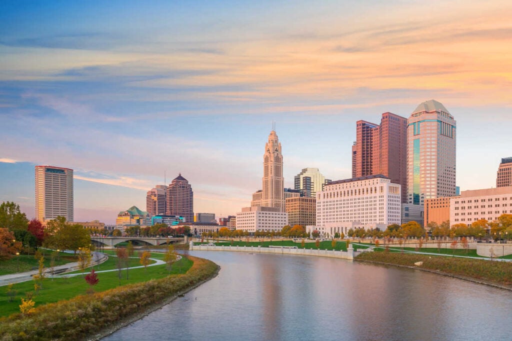 View of downtown Columbus Ohio river