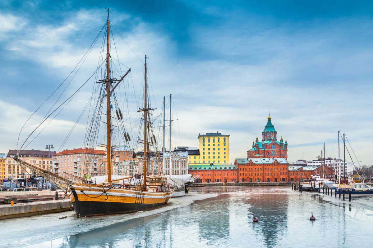 Helsinki Finland harbor winter