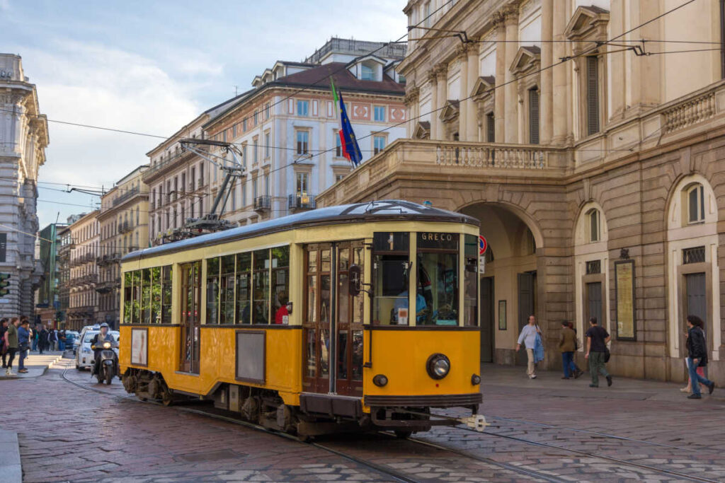 Milan street car tram