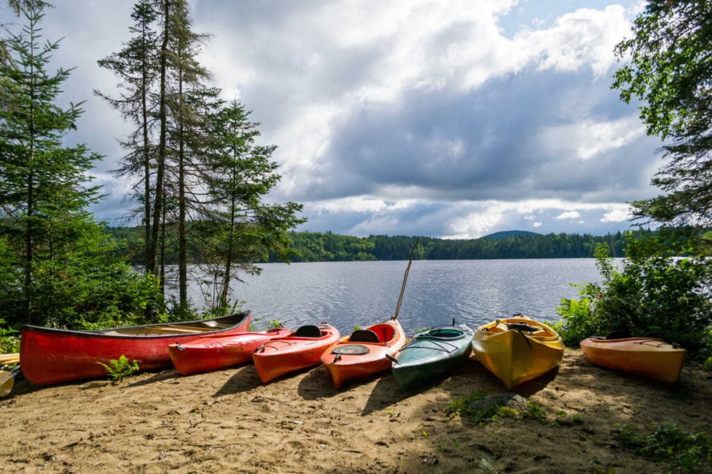 Adirondack Mountains lake kayaks