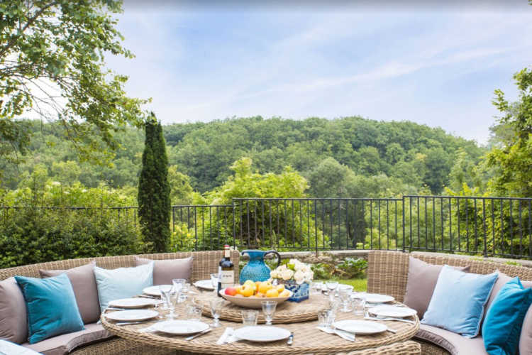 Elegant villa patio Dordogne France