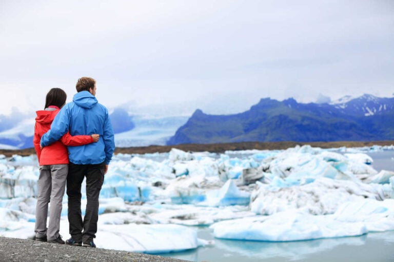 Jokulsarlon Lagoon Iceland couple