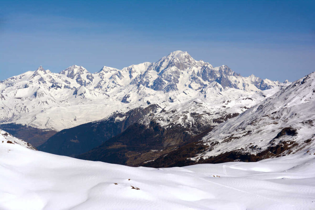 Mont Blanc winter ski view Val D'isere