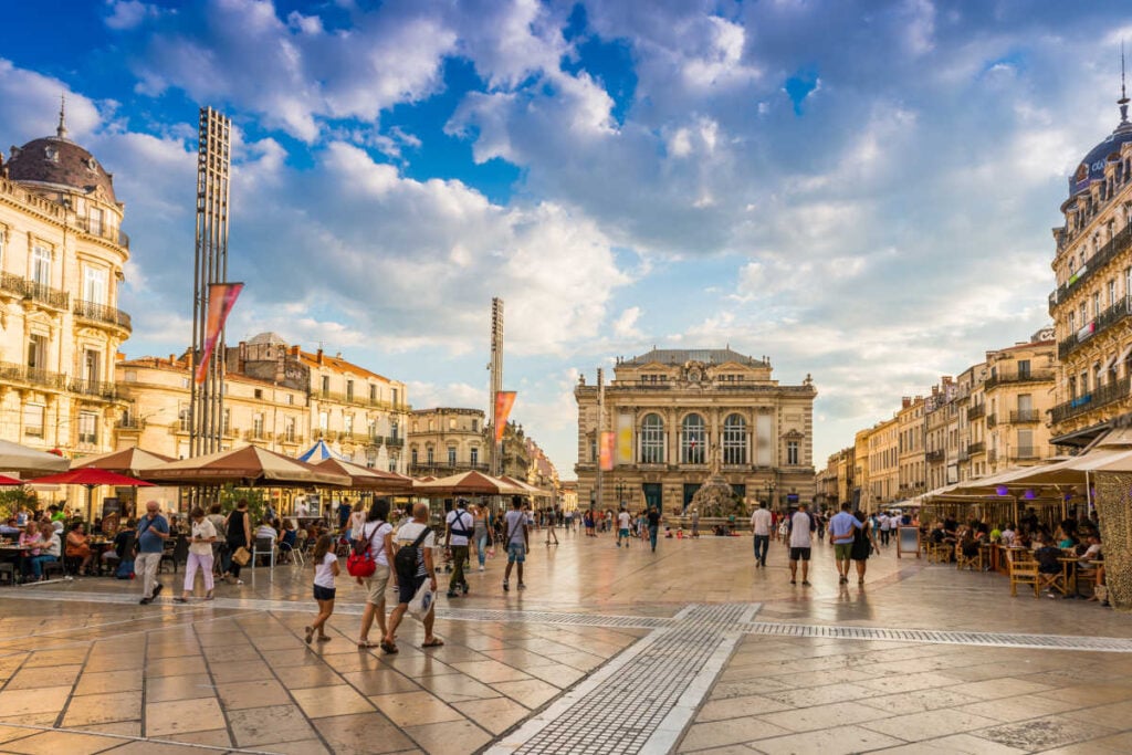 Montpellier France town square