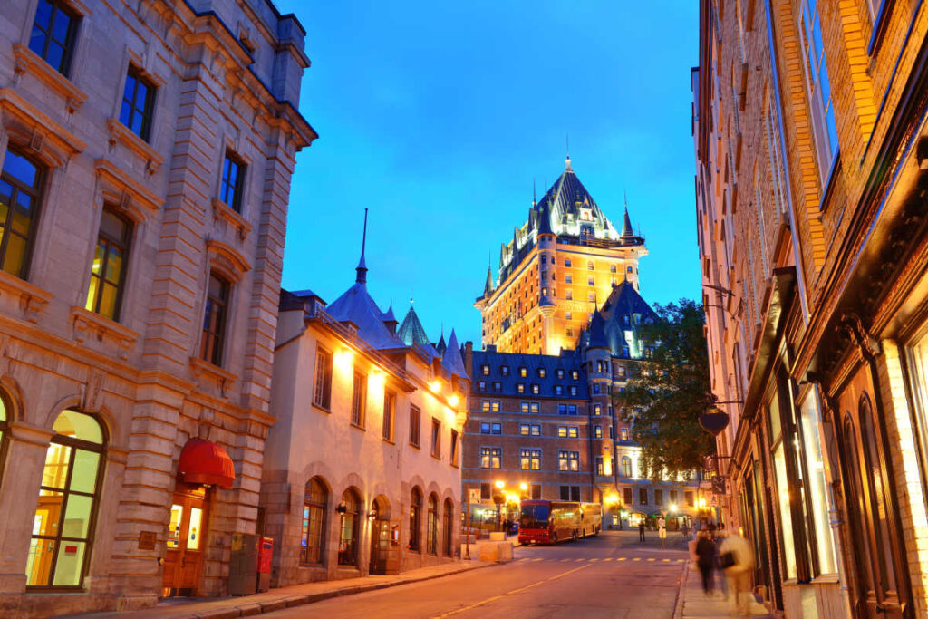 Romantic evening Quebec city