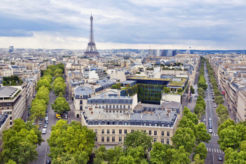 View of Eiffel Tower from Arc de Triomphe