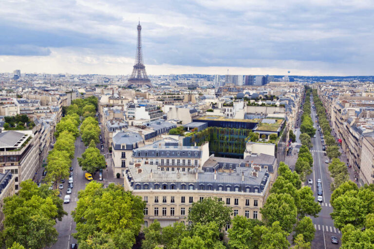 View of Eiffel Tower from Arc de Triomphe