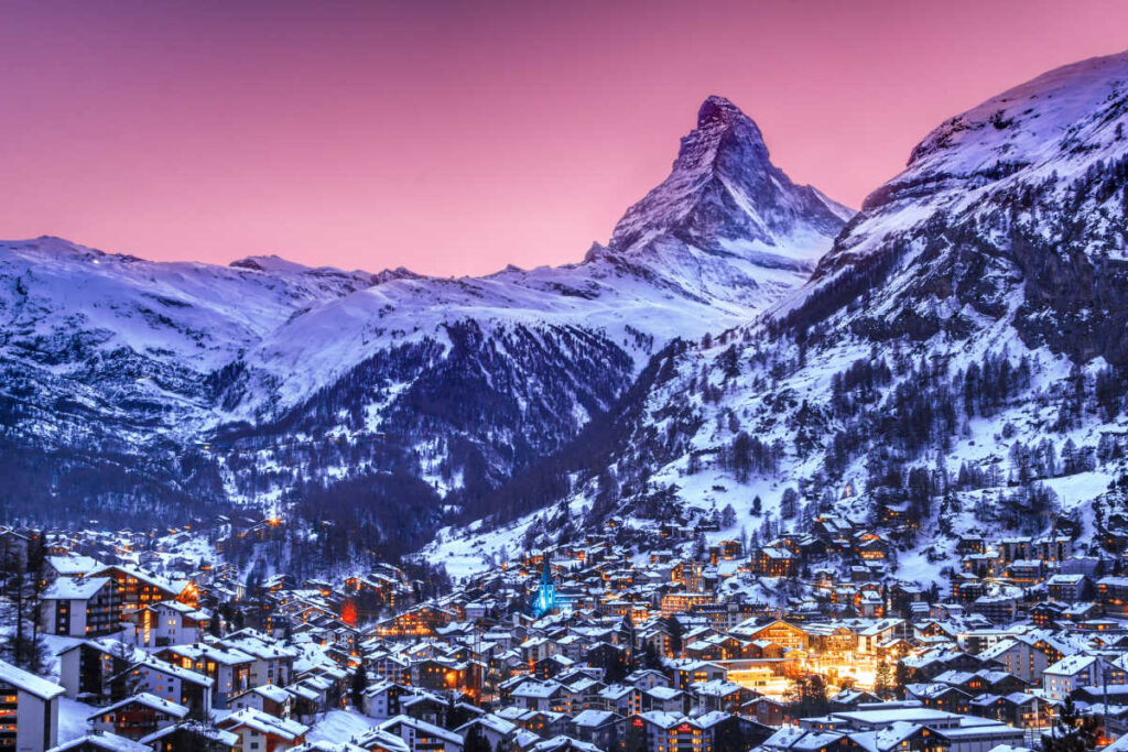 Zermatt and Matterhorn winter