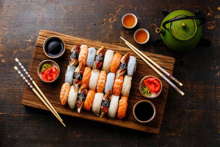 Sushi flat lay
